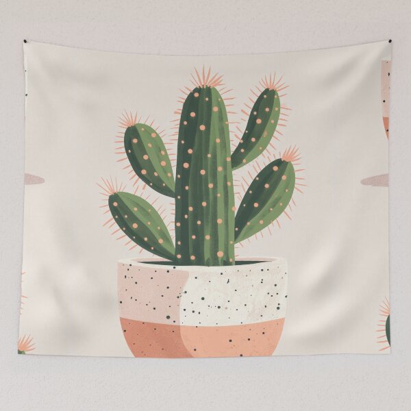 Item preview, Soothing Serenity: Minimalist Cactus Fresco Inspired by Rusticcore Abstractions designed and sold by Piotrek0001.
