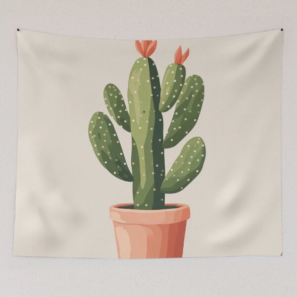 Item preview, Soothing Serenity: Minimalist Cactus Fresco Inspired by Rusticcore Abstractions designed and sold by Piotrek0001.