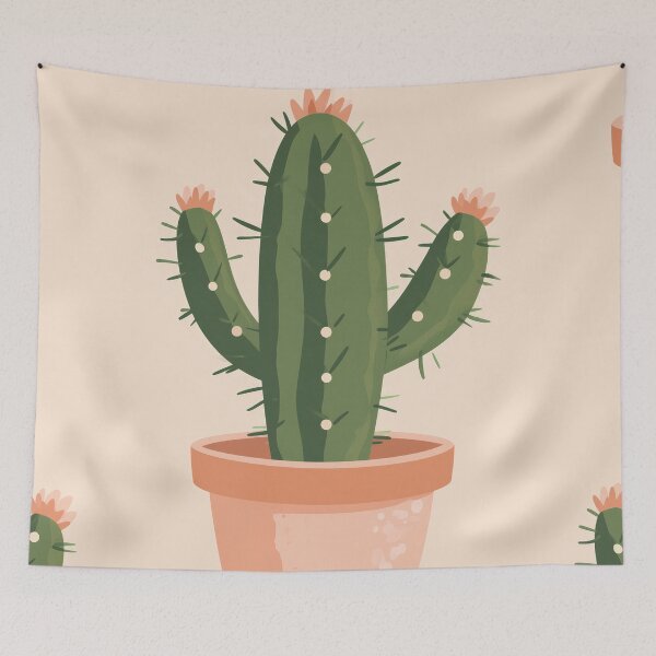Item preview, Soothing Serenity: Minimalist Cactus Fresco Inspired by Rusticcore Abstractions designed and sold by Piotrek0001.