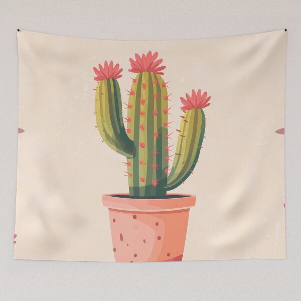 Item preview, Soothing Serenity: Minimalist Cactus Fresco Inspired by Rusticcore Abstractions designed and sold by Piotrek0001.