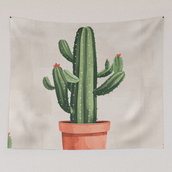 Item preview, Soothing Serenity: Minimalist Cactus Fresco Inspired by Rusticcore Abstractions designed and sold by Piotrek0001.
