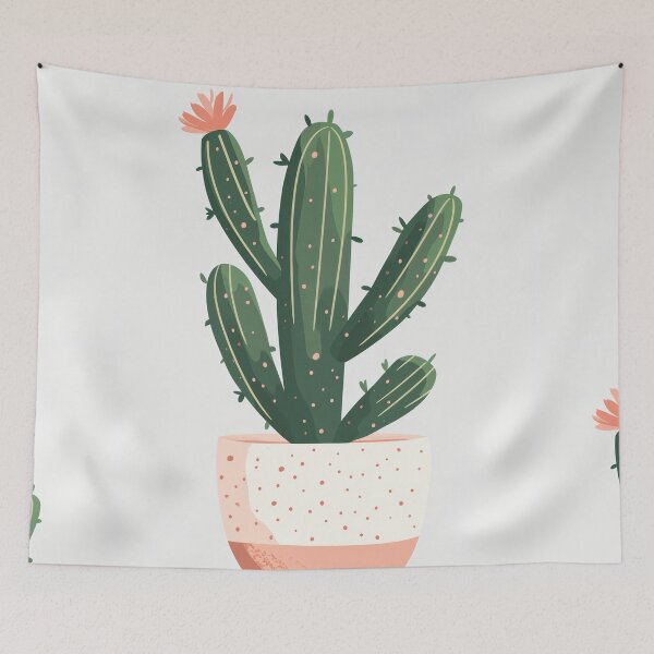 Item preview, Soothing Serenity: Minimalist Cactus Fresco Inspired by Rusticcore Abstractions designed and sold by Piotrek0001.