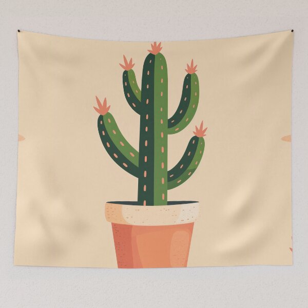 Item preview, Soothing Serenity: Minimalist Cactus Fresco Inspired by Rusticcore Abstractions designed and sold by Piotrek0001.