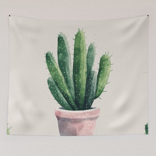 Item preview, Soothing Serenity: Minimalist Cactus Fresco Inspired by Rusticcore Abstractions designed and sold by Piotrek0001.