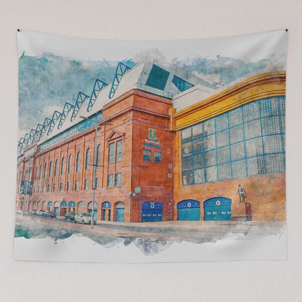 Item preview, Glasgow Rangers Ibrox Stadium Scotland Watercolour Effect designed and sold by GG WALL ART.