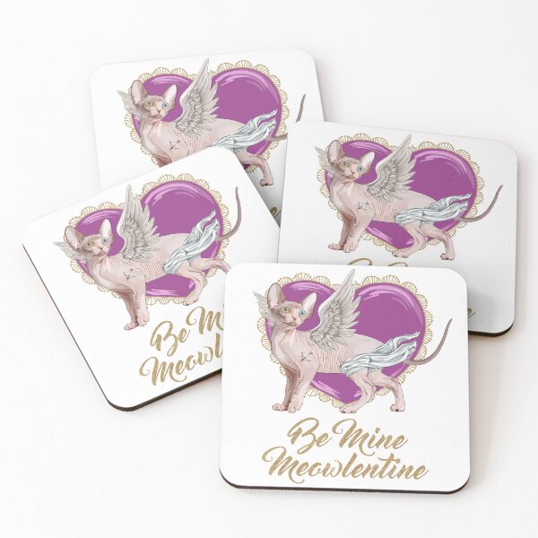 Item preview, Be Mine Meowlentine, Valentines Day Sphynx Cat Cupid designed and sold by Carleah Unique.