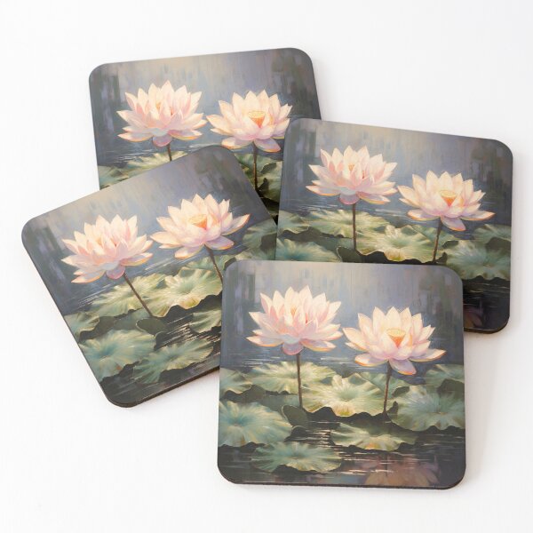 Item preview, Lotus Flower Water Lily Pond Zen Art Oil Painting designed and sold by acrylicartp.