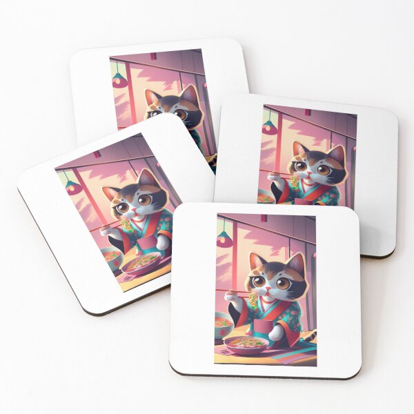 Item preview, biocolor cat eat ramen v18 designed and sold by FenwickDesign99.