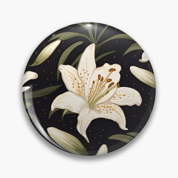 Item preview, White lily flower seamless pattern designed and sold by varinchai.