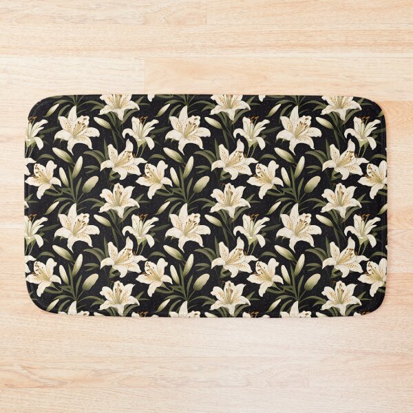 Item preview, White lily flower seamless pattern designed and sold by varinchai.