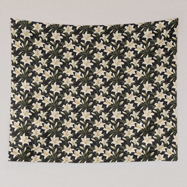 Item preview, White lily flower seamless pattern designed and sold by varinchai.