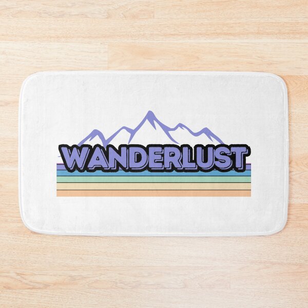 Item preview, Wanderlust Adventure Mountain With Rainbow Text Design designed and sold by LittleGnomad.