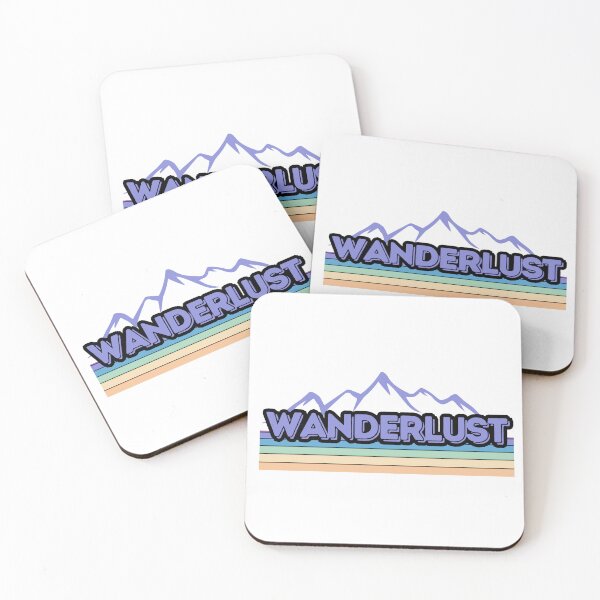 Item preview, Wanderlust Adventure Mountain With Rainbow Text Design designed and sold by LittleGnomad.