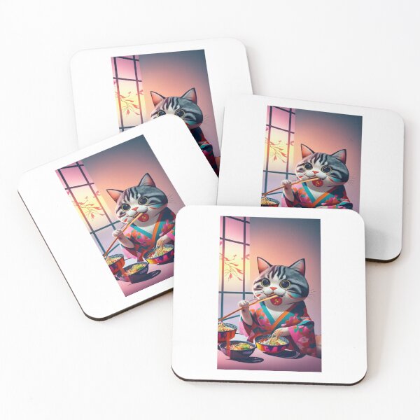 Item preview, biocolor cat eat ramen v19 designed and sold by FenwickDesign99.