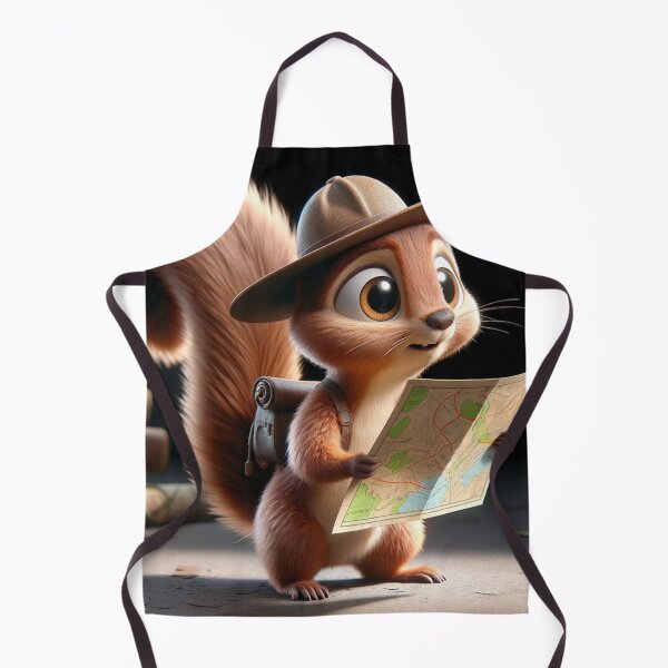 Item preview, Squirrel Explorer Wearing a Hat and Studying a Map. designed and sold by clecticuk.