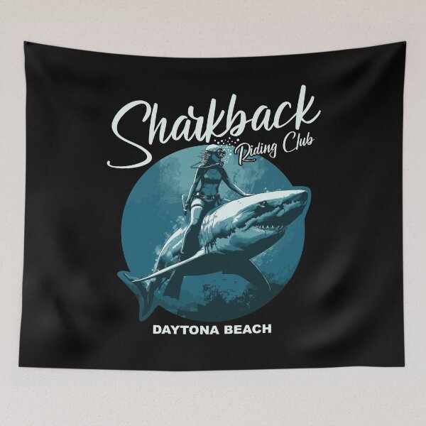 Item preview, Sharkback Riding Daytona Beach Funny Shark designed and sold by Bunkis1st.