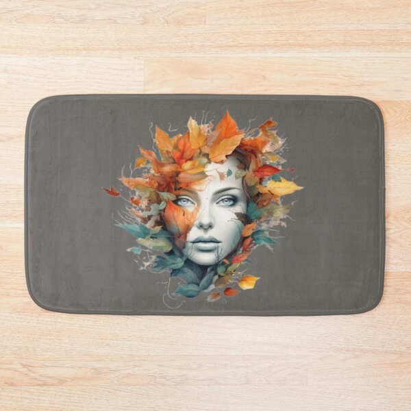 Item preview, Beautiful young woman's face surrounded by autumnal leaves designed and sold by cristina1001.
