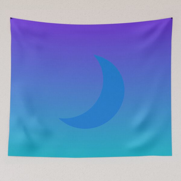 Item preview, Blue Crescent Moon in Gradient Night Sky designed and sold by ShaunSandhu.