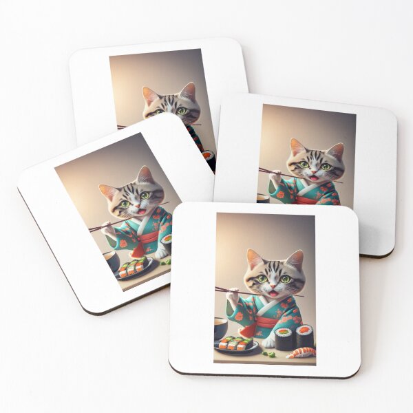 Item preview, biocolor cat eat sushi v20 designed and sold by FenwickDesign99.
