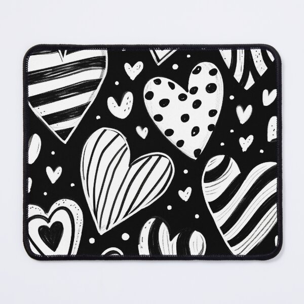 Item preview, Black white hearts pattern design designed and sold by randrdesign.
