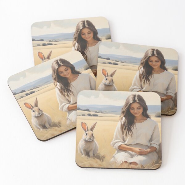 Item preview, Woman and two rabbits designed and sold by EstiloHispano.