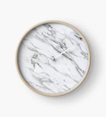 White Marble Stone Pattern Clock