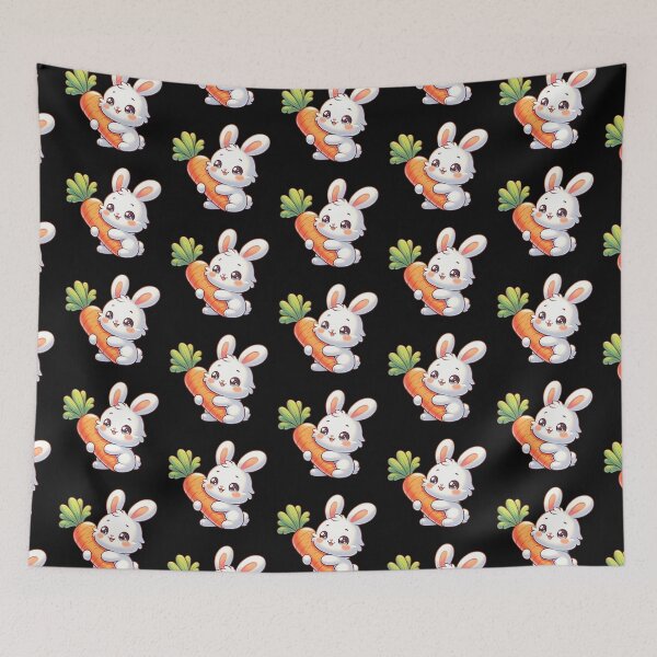 Item preview, Cute Bunny Hugs Big Carrot Lovingly designed and sold by artwaves.