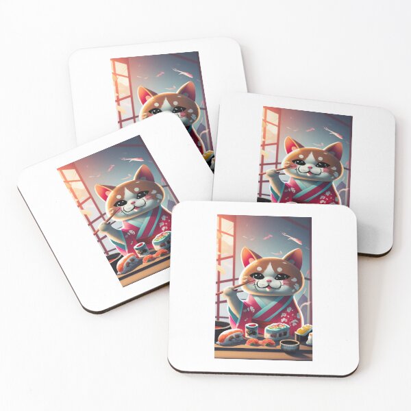 Item preview, biocolor cat eat sushi v21 designed and sold by FenwickDesign99.