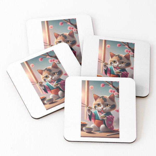 Item preview, biocolor cat eat sushi v22 designed and sold by FenwickDesign99.