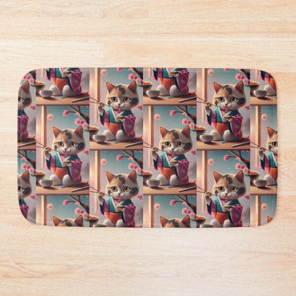 Item preview, biocolor cat eat sushi v22 designed and sold by FenwickDesign99.
