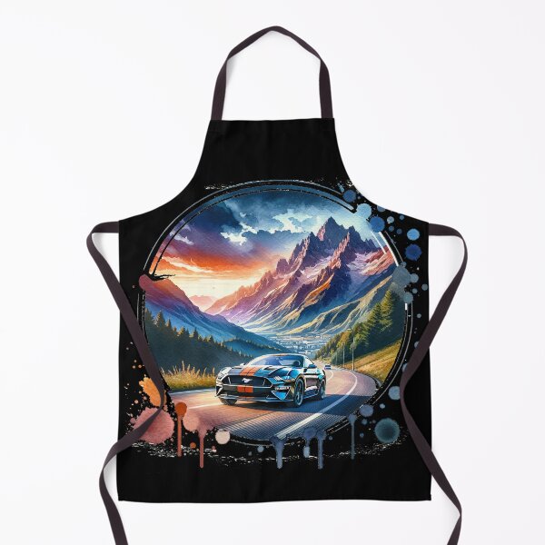 Item preview, Ford Mustang Sunset Drive - Watercolor Mountain Landscape designed and sold by MnDShirts.