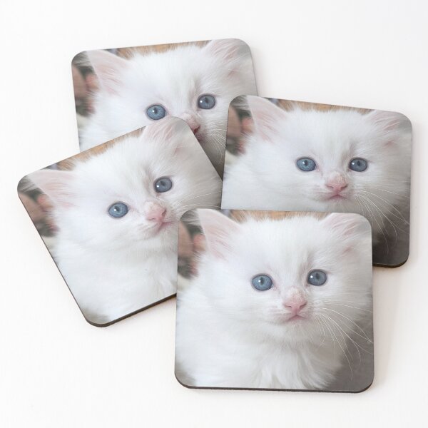 Item preview, White fluffy kitty designed and sold by Fluffycat2020.