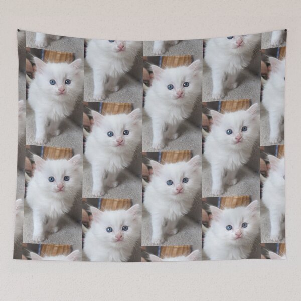 Item preview, White fluffy kitty designed and sold by Fluffycat2020.