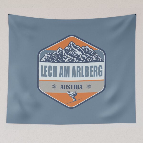 Item preview, Lech am Arlberg Austria Vintage Skiing Design designed and sold by CynthiaGraphics.