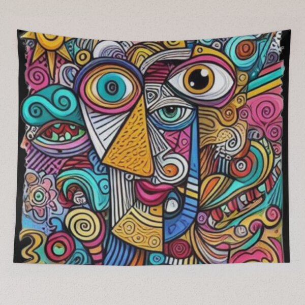 Artikelvorschau, Zwei Gesichter. Eine abstrakte Variation basierend auf Picassos Werk. Kreativität, Kunstfertigkeit, künstlerische Kunst, Kunstkenner entworfen und verkauft von 2012DreamVision.