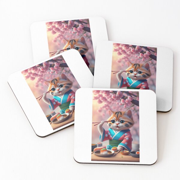 Item preview, biocolor cat eat sushi v23 designed and sold by FenwickDesign99.