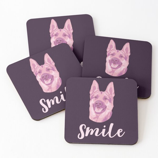 Item preview, DuFauna Pink Geman Shepherd Joyful Smile Dark 02081201 designed and sold by DuFauna.