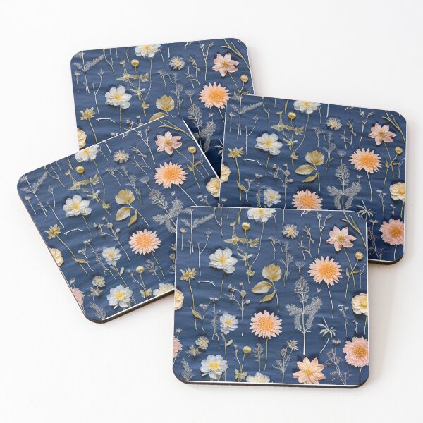 Item preview, Linen pressed flowers | Galactic Cobalt  designed and sold by PetalsPawsPrint.