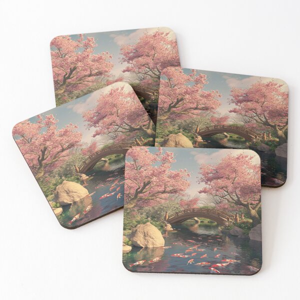 Item preview, Tranquil Bridge Surrounded by Cherry Blossom Trees designed and sold by dcrc.