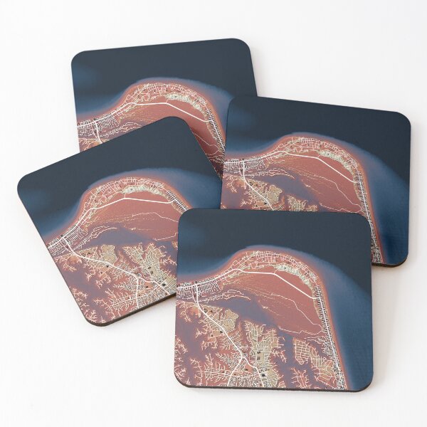 Item preview, Cape Henry, Virginia Beach street map in italian sunset colors designed and sold by DreamingBeetle.