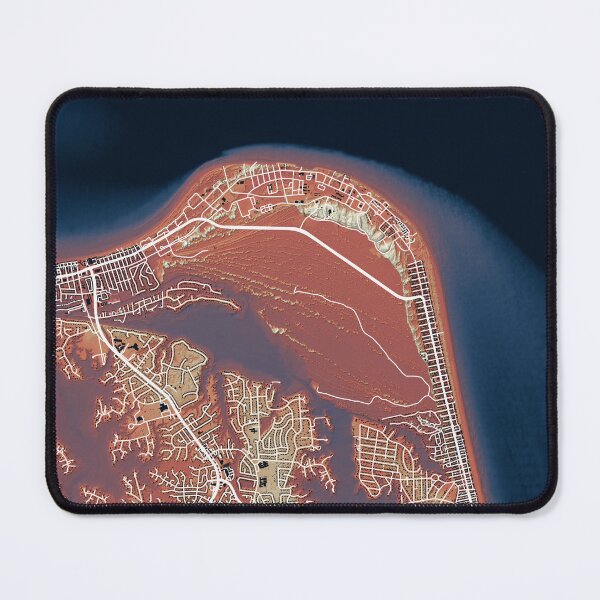 Item preview, Cape Henry, Virginia Beach street map in italian sunset colors designed and sold by DreamingBeetle.