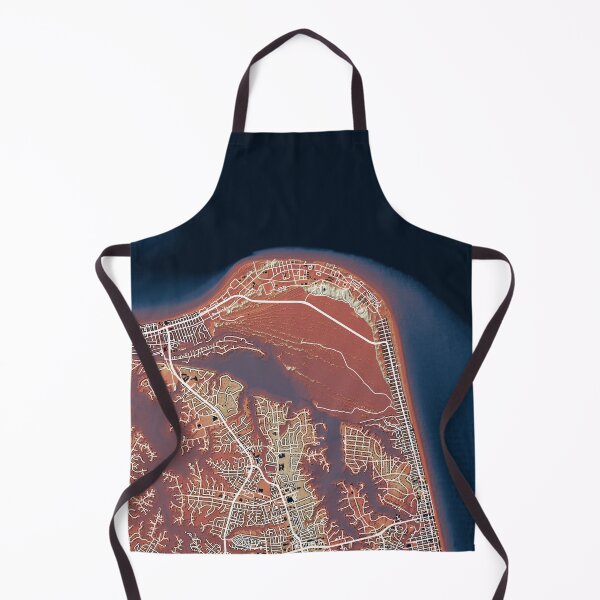 Item preview, Cape Henry, Virginia Beach street map in italian sunset colors designed and sold by DreamingBeetle.