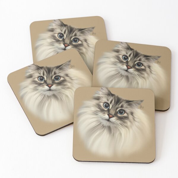 Artikelvorschau, Flauschige Katze entworfen und verkauft von EBartanddesign.