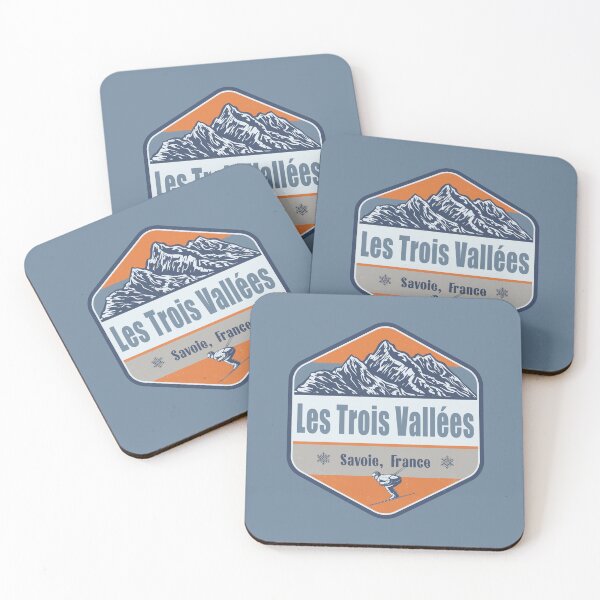 Item preview, Les Trois Vallees France Vintage Winter Skiing Design designed and sold by CynthiaGraphics.