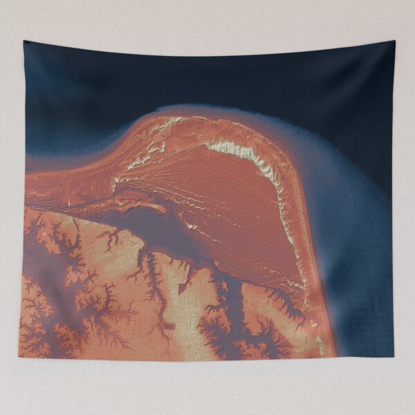 Item preview, Cape Henry, Virginia Beach map in italian sunset colors designed and sold by DreamingBeetle.