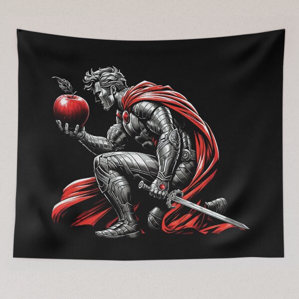 Item preview, A Silver Knight Holds A Red Apple designed and sold by TeaTimeTales.