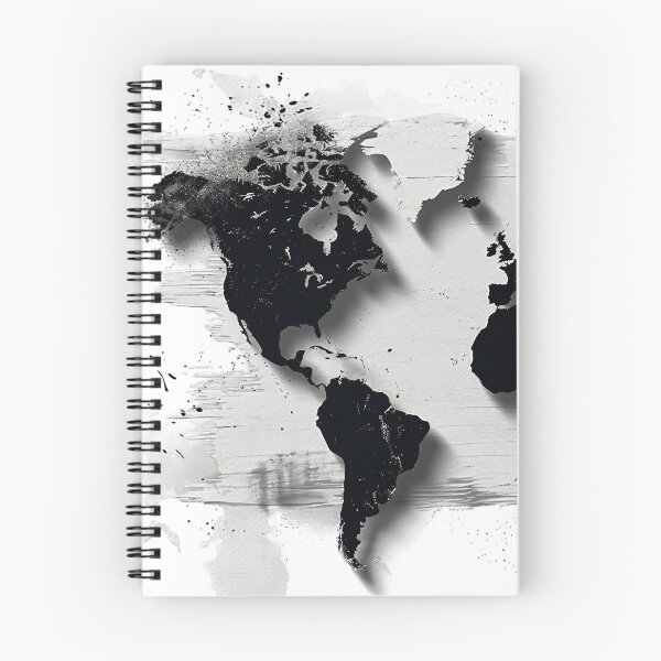 Item preview, black and white world map designed and sold by ExpressPixelArt.