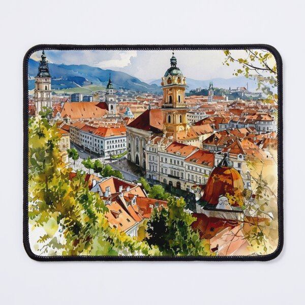 Item preview, Watercolor Design of Graz - Austria designed and sold by Sketch-Shack.