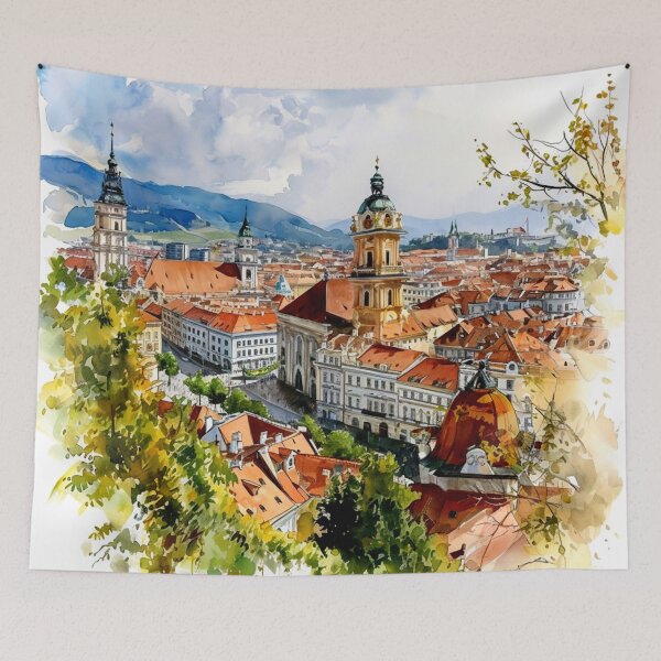 Item preview, Watercolor Design of Graz - Austria designed and sold by Sketch-Shack.