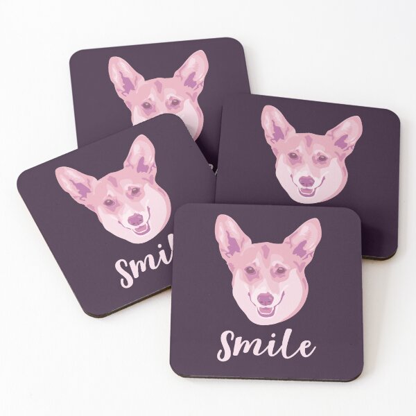 Item preview, DuFauna Pink Corgi Joyful Smile Dark 02081201 designed and sold by DuFauna.